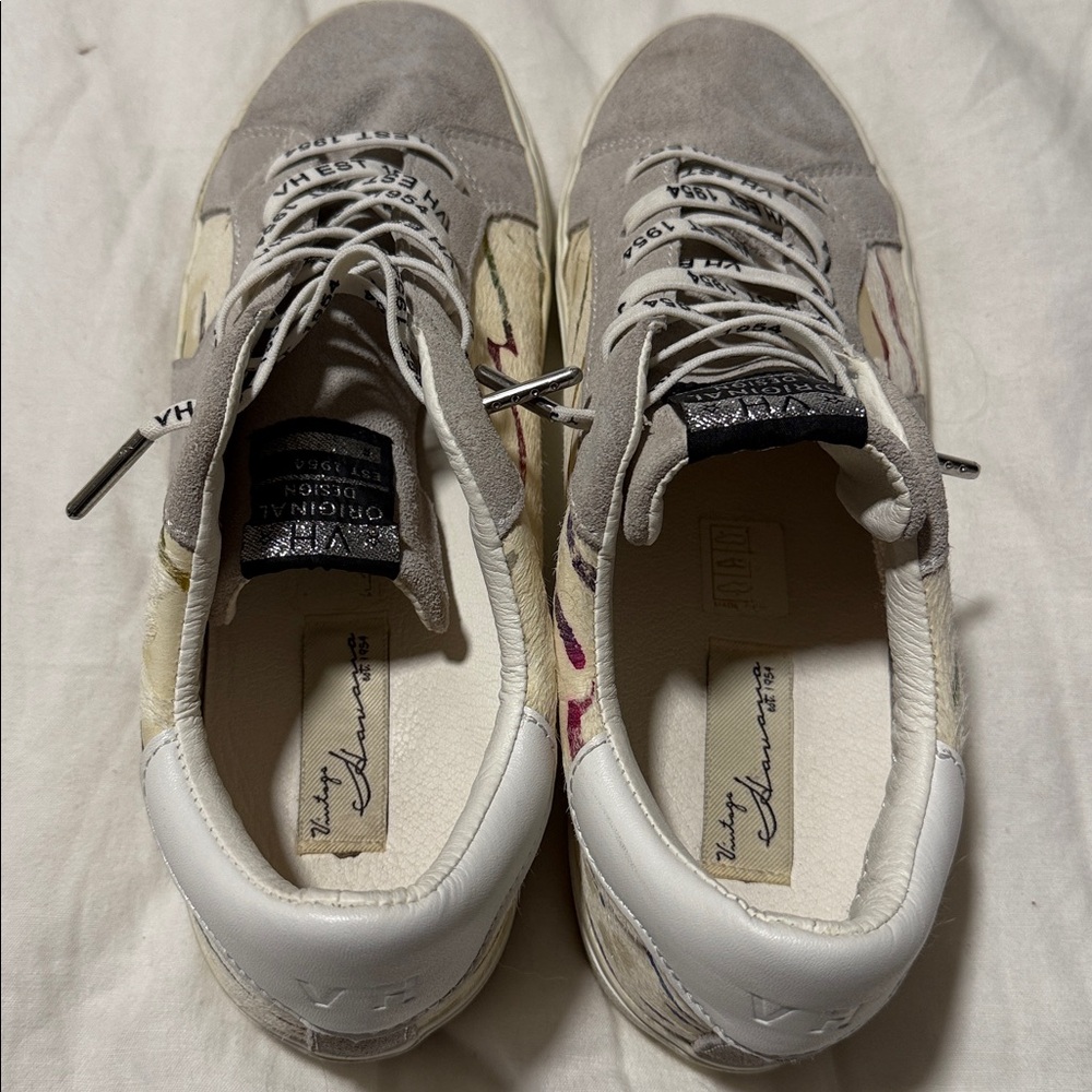 Women’s Vintage Havana Matya-9 Shoes 1954 White Fur Star Rainbow Tennis Sneaker - Picture 3 of 4